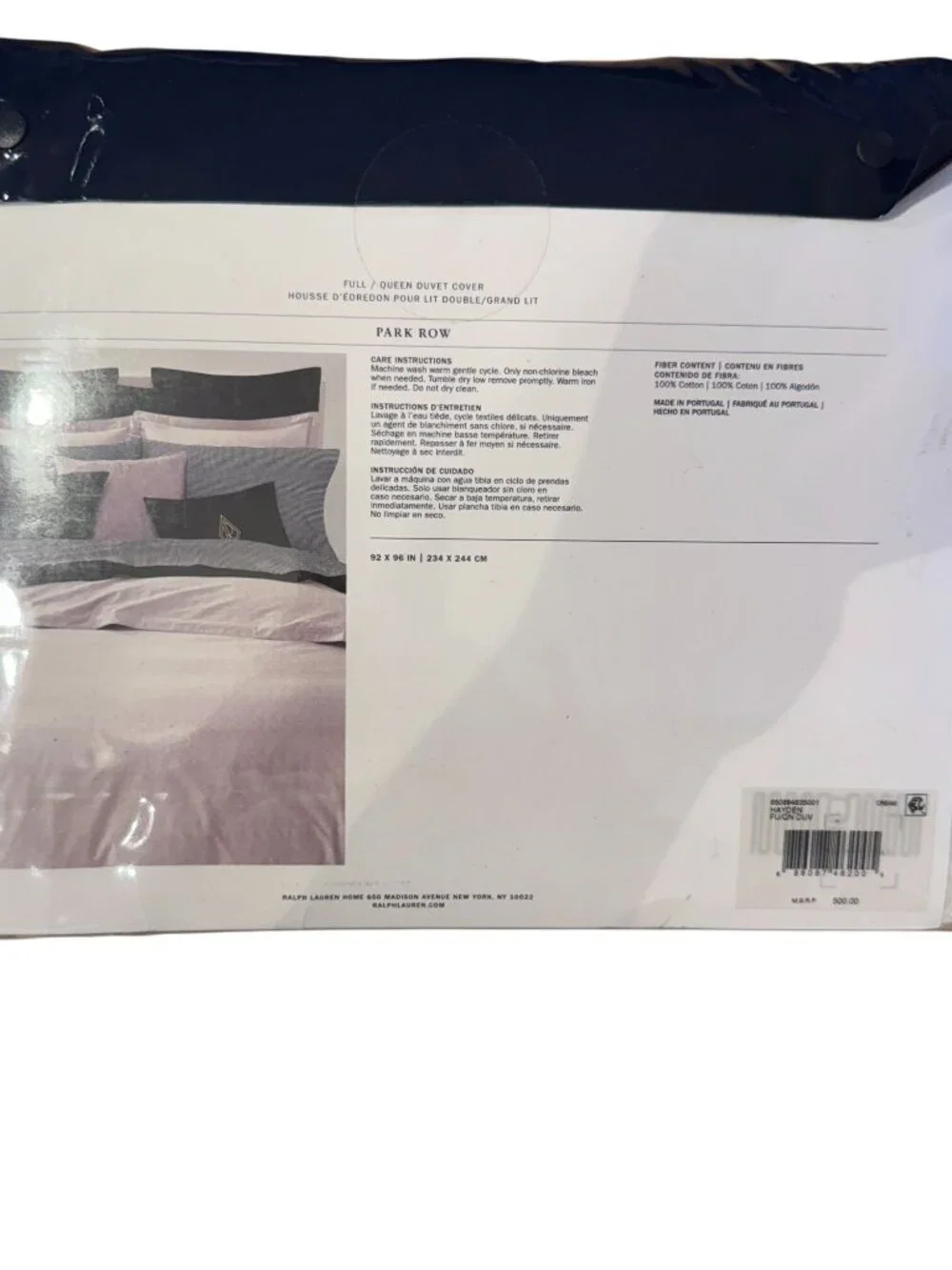 Ralph Lauren Park Row Full/Queen Duvet Cover Cream 92x96 NEW